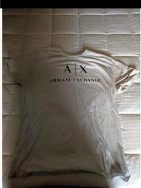 Armani Exchange Beige Logo Crew Neck T-Shirt